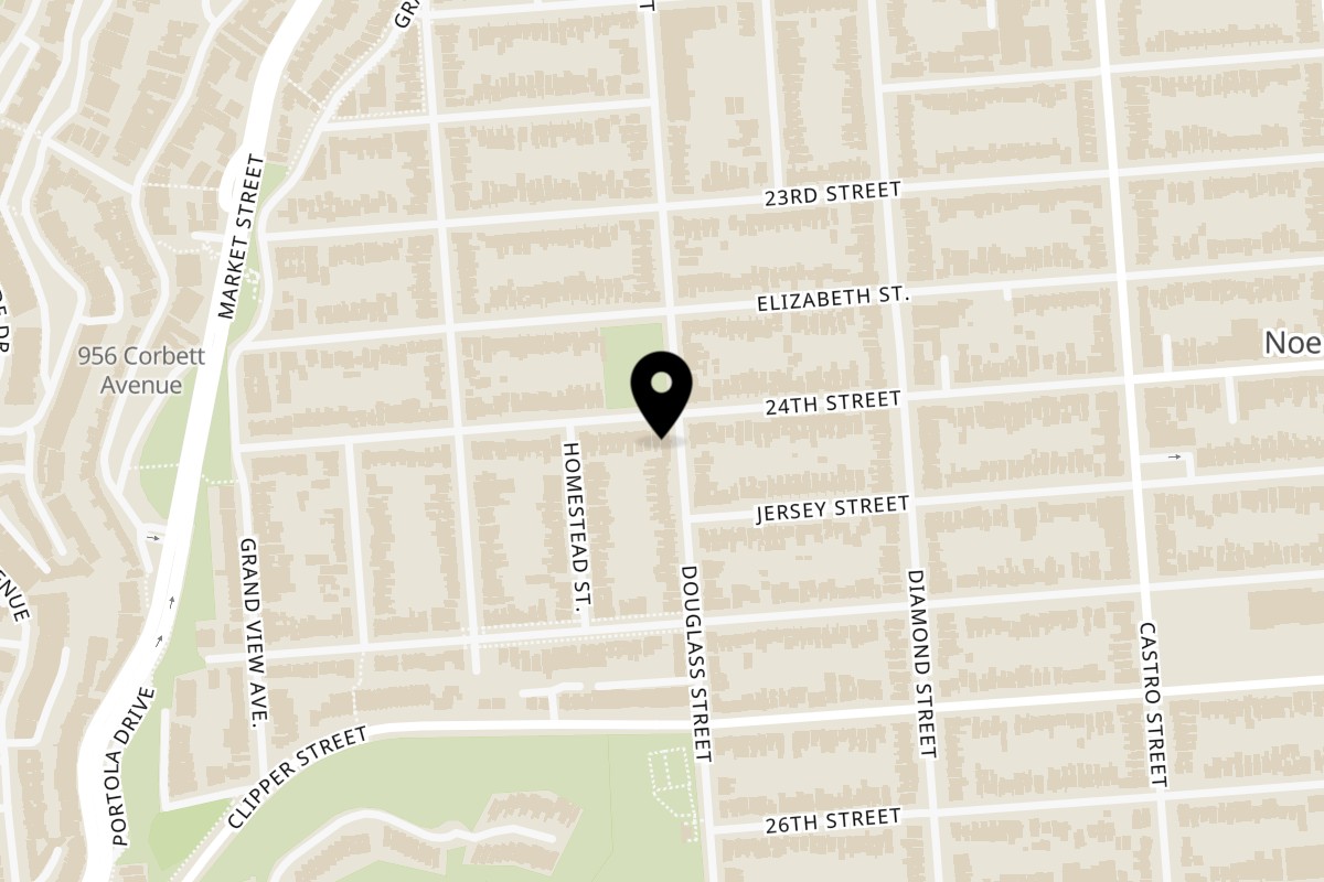 Map showing the location of Rin's Thai on 4301 24th St in San Francisco